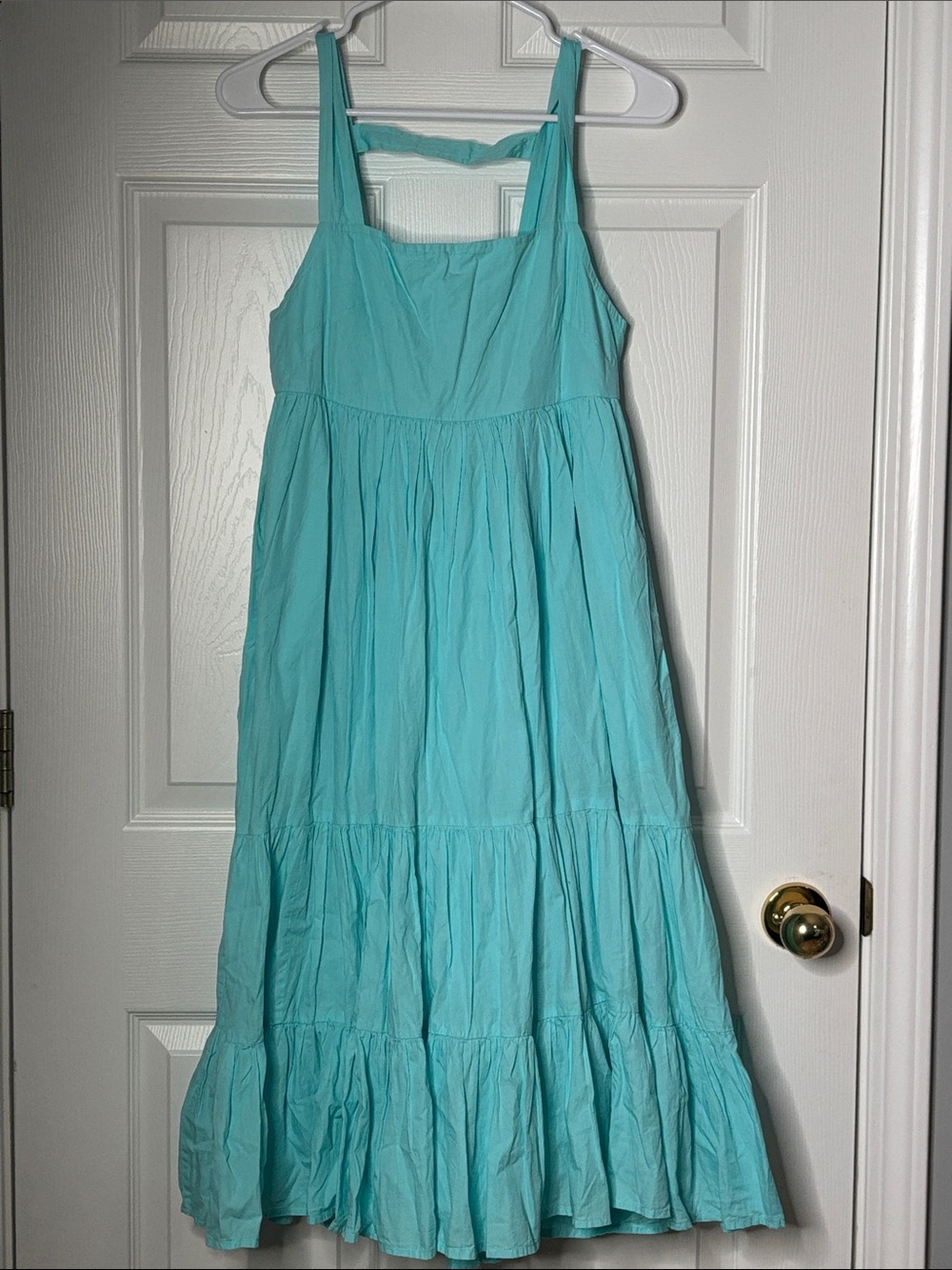 Anthropology Square Neck Tiered Dress XS Petite
